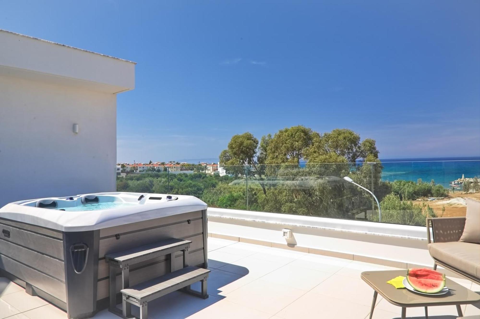 Seaview Luxury Villa Jacuzzi & Pool! 2 Min Beach Протарас Екстер'єр фото
