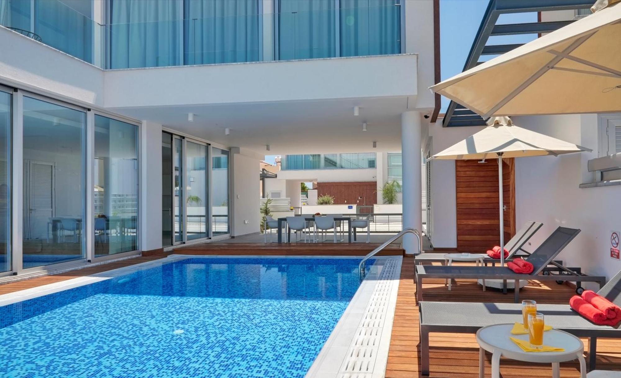 Seaview Luxury Villa Jacuzzi & Pool! 2 Min Beach Протарас Екстер'єр фото